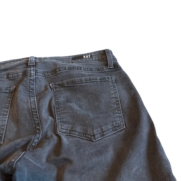 Kut From The Kloth Reese Ankle Straight Leg Black Jeans Raw Hem Size 6 Women's - Picture 6 of 12